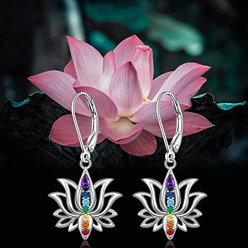 Chakra Lotus Flower Earrings for Women - Yoga Energy