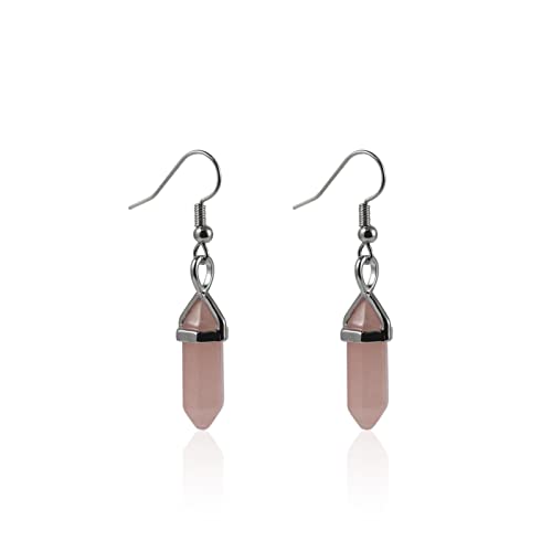 Hexagonal Quartz Drop Earrings Set - Chakra Stones