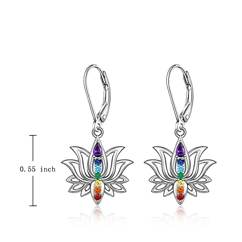 Chakra Lotus Flower Earrings for Women - Yoga Energy