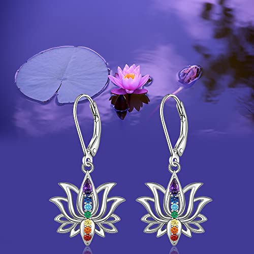 Chakra Lotus Flower Earrings for Women - Yoga Energy