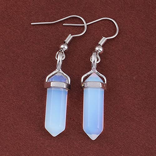Hexagonal Quartz Drop Earrings Set - Chakra Stones
