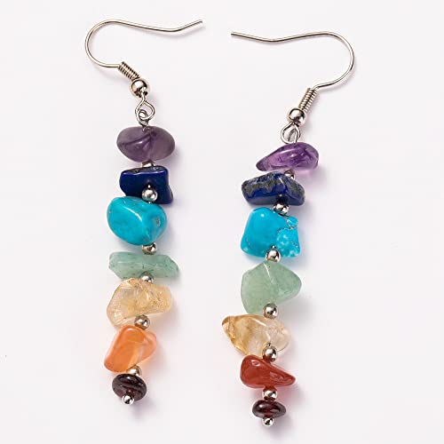 Chakra Stone Dangle Earrings for Women
