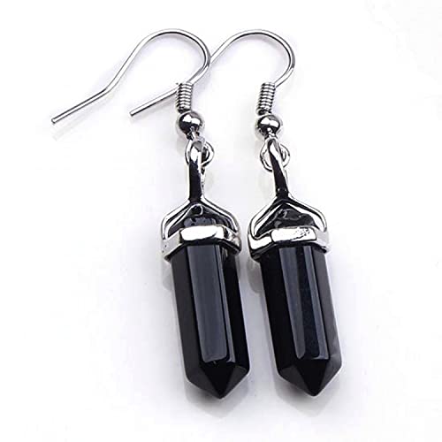Hexagonal Quartz Drop Earrings Set - Chakra Stones