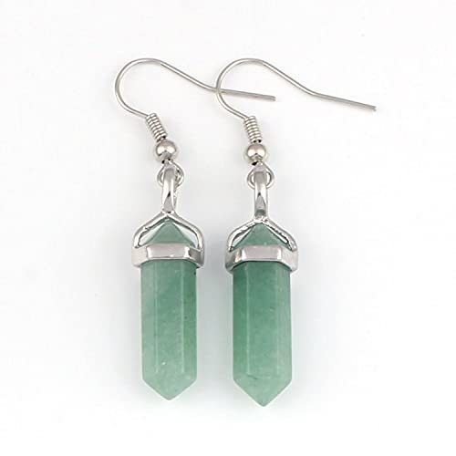 Hexagonal Quartz Drop Earrings Set - Chakra Stones
