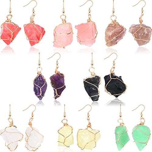 Natural Amethyst Crystal Drop Earrings - Novel Style