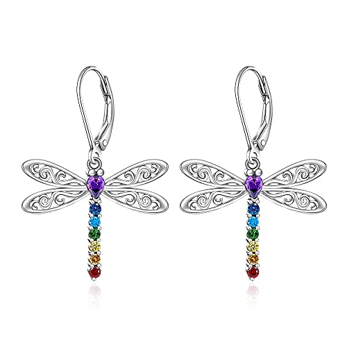 Dragonfly Chakra Earrings - Sterling Silver Healing Crystal