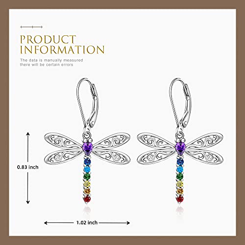 Dragonfly Chakra Earrings - Sterling Silver Healing Crystal