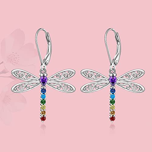Dragonfly Chakra Earrings - Sterling Silver Healing Crystal