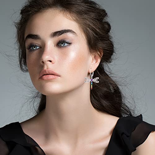 Dragonfly Chakra Earrings - Sterling Silver Healing Crystal