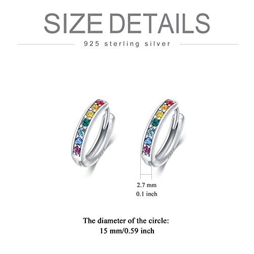 Chakra Rainbow Hoop Earrings, Birthday Jewelry Women