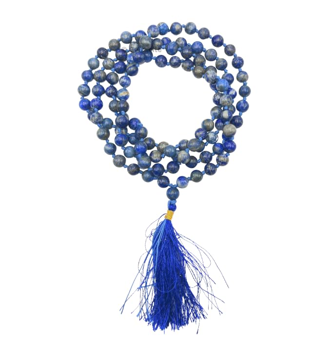 Lapis Lazuli 108 Bead Mala Necklace & Bracelet