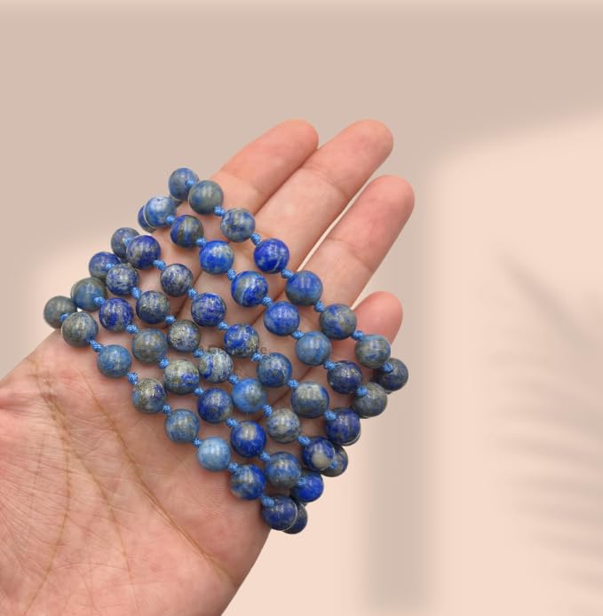 Lapis Lazuli 108 Bead Mala Necklace & Bracelet