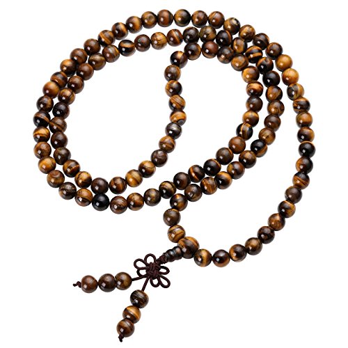 Tiger Eye Gemstone Beads Prayer Mala Bracelet & Necklace