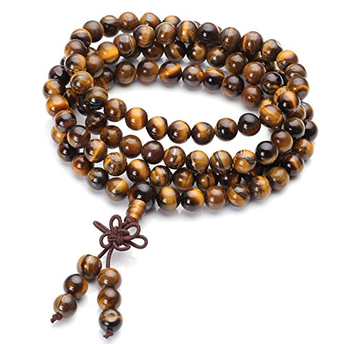 Tiger Eye Gemstone Beads Prayer Mala Bracelet & Necklace