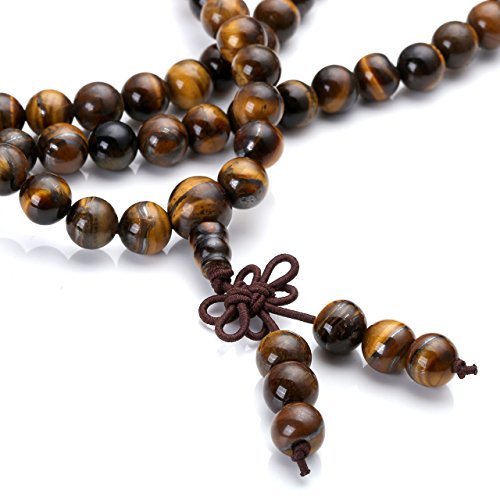 Tiger Eye Gemstone Beads Prayer Mala Bracelet & Necklace