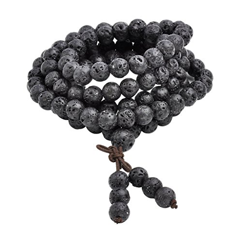Jovivi Lava Rock Healing Gemstone Bracelet Necklace Set