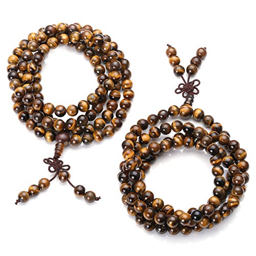 Tiger Eye Gemstone Beads Prayer Mala Bracelet & Necklace