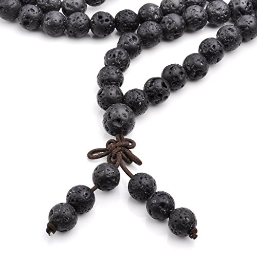 Jovivi Lava Rock Healing Gemstone Bracelet Necklace Set