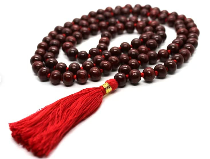 Hand Knotted Red Wood Tarot Meditation Rosary