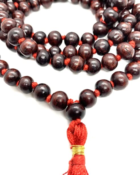 Hand Knotted Red Wood Tarot Meditation Rosary