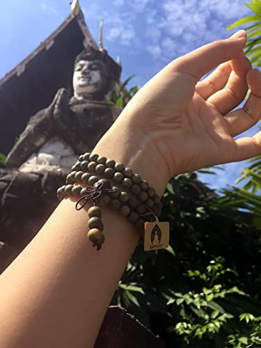 Natural Green Sandalwood 108 Mala Beads - Tibetan Buddhism