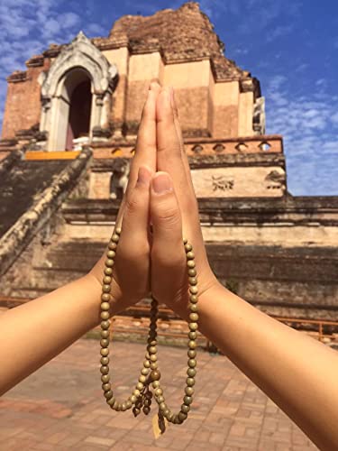 Natural Green Sandalwood 108 Mala Beads - Tibetan Buddhism