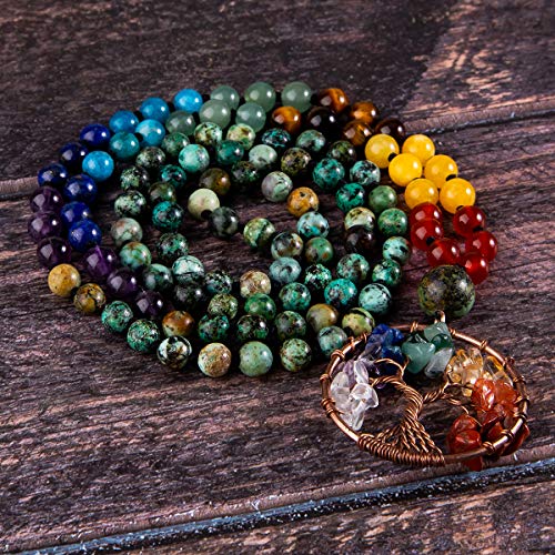 Bivei Tree of Life Chakra Mala Beads Set