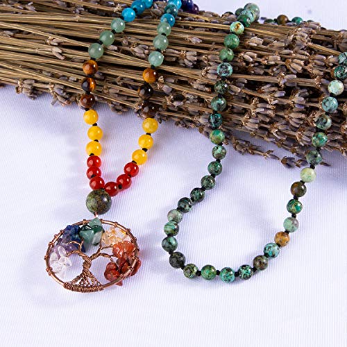 Bivei Tree of Life Chakra Mala Beads Set