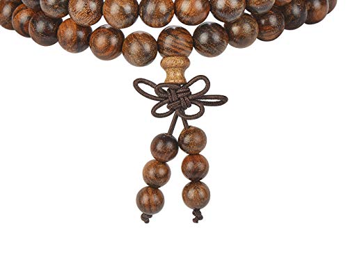 Sandalwood Mala Beads Bracelet 108 8mm Stretchy