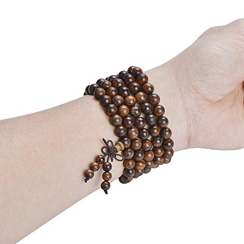 Sandalwood Mala Beads Bracelet 108 8mm Stretchy