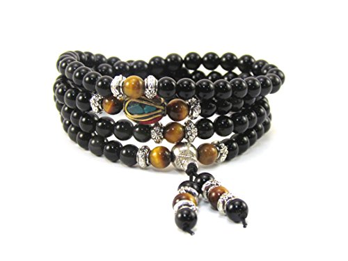 Om Shanti Crafts Black Obsidian & Tiger Stone Bracelet