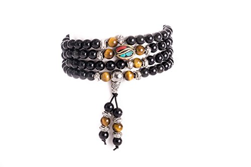 Om Shanti Crafts Black Obsidian & Tiger Stone Bracelet