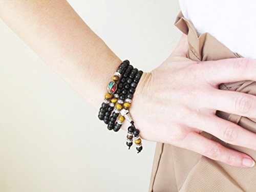 Om Shanti Crafts Black Obsidian & Tiger Stone Bracelet