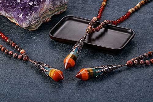 Chakra Healing Crystals Necklace with Prism Pendant
