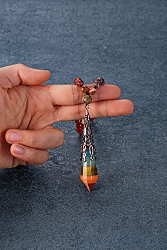 Chakra Healing Crystals Necklace with Prism Pendant