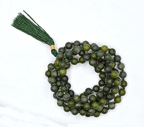 Green Jade Mala Beads for Meditation and Healing