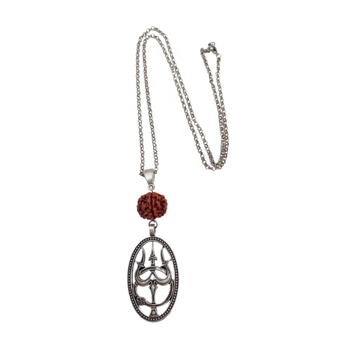 Handmade Shiva Trishul Protection Necklace for Men - Authentic Hindu Spiritual Jewelry