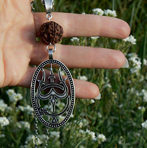 Handmade Shiva Trishul Protection Necklace for Men - Authentic Hindu Spiritual Jewelry