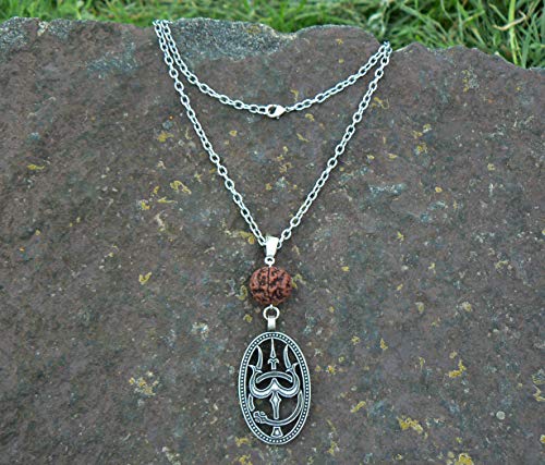 Handmade Shiva Trishul Protection Necklace for Men - Authentic Hindu Spiritual Jewelry