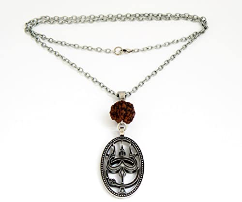 Handmade Shiva Trishul Protection Necklace for Men - Authentic Hindu Spiritual Jewelry