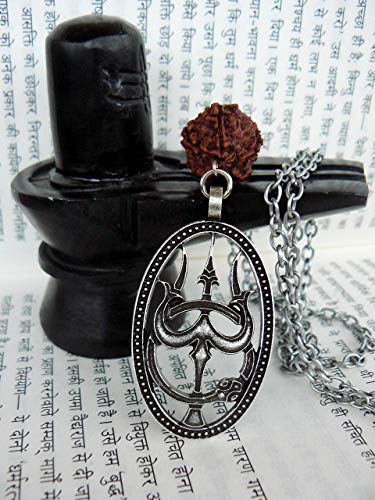 Handmade Shiva Trishul Protection Necklace for Men - Authentic Hindu Spiritual Jewelry