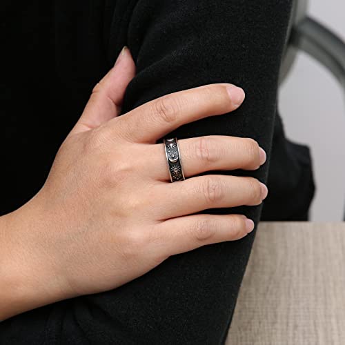HZMAN Moon Star Sun Statement Ring Stainless Steel