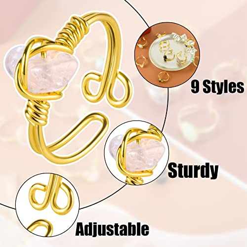 SIROLISA Crystal Healing Ring Set for Women