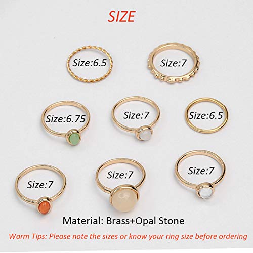 Gold Stone Knuckle Ring Set - Vintage Style