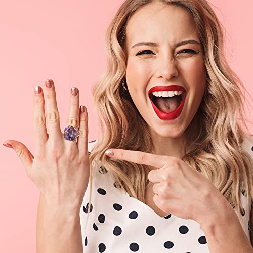 Chakra Crystal Wire Wrapped Gemstone Ring Set for Women