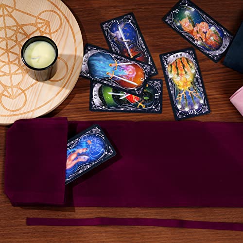 4-Piece Velvet Tarot Card Holder Bags for Witchcraft