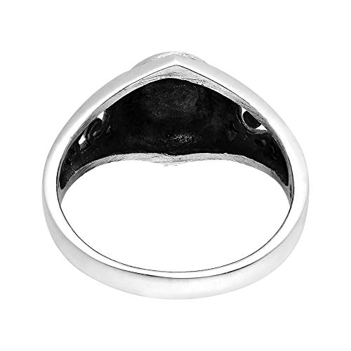 AeraVida Spiritual Om or Aum Symbol with Filigree Accents .925 Sterling Silver Ring (10)