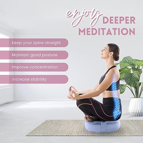 Yes4All Meditation Cushion, Floor Pillow Foam Zafu Buckwheat, Mandala Pattern Yoga Meditation Bolster Pillows, Floor Cushions