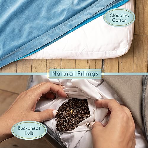 Florensi Meditation Cushion & Mat Value Bundle- Premium Meditation Cushion Set for Women and Men - Velvet Washable Cover - Buckwheat Round Floor Pillow & 100% Cotton Zabuton Square Floor Cushion