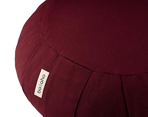 Basaho Meditation Cushion | CLASSIC Zafu Meditation Cushion with Removable Washable Cover | Certified Organic Cotton Meditation Cushions | Buckwheat Hulls Cushion Meditation Pillow (Midnight Blue)